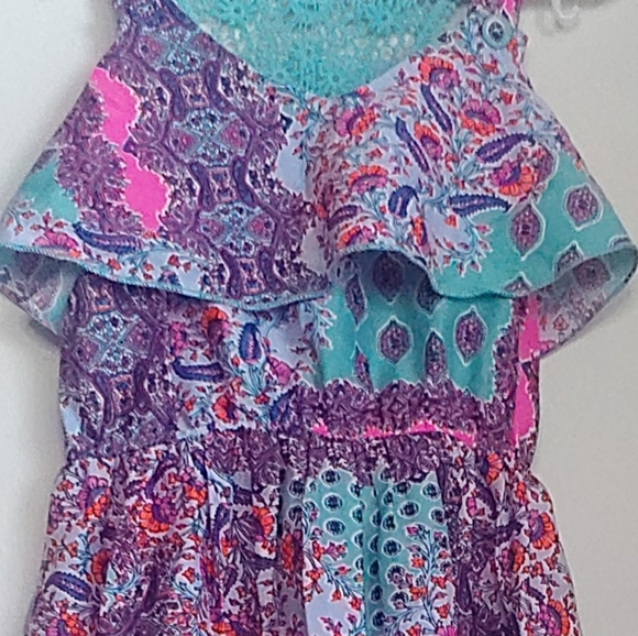 Japna Kids Girls Floral Paisley Print Ruffle Dress 5/6 - Picture 4 of 4